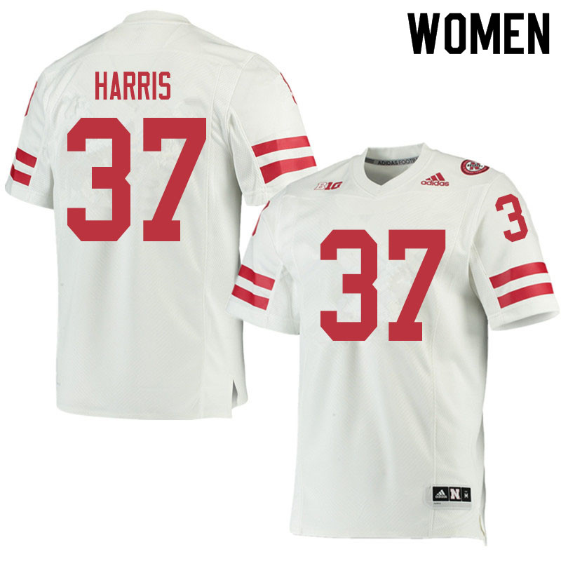 Women #37 Isaiah Harris Nebraska Cornhuskers College Football Jerseys Sale-White
